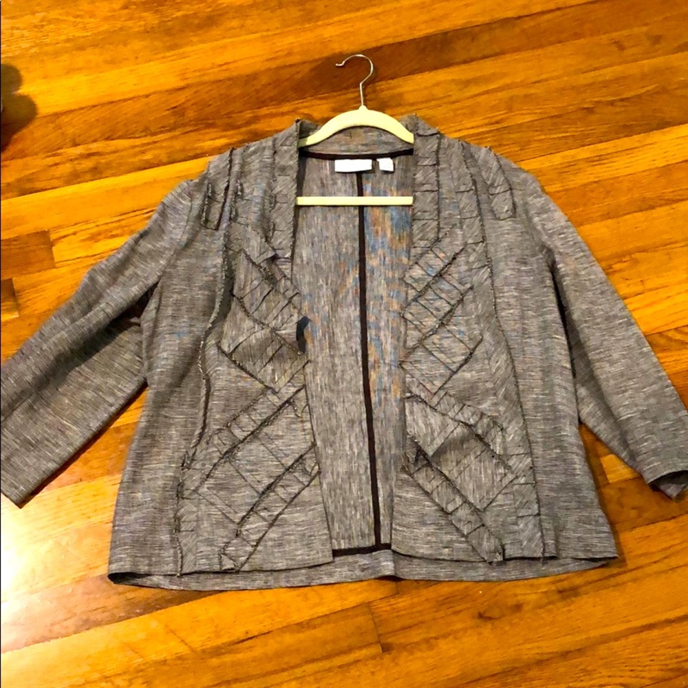Open front lightweight blazer, 3/4 sleeve